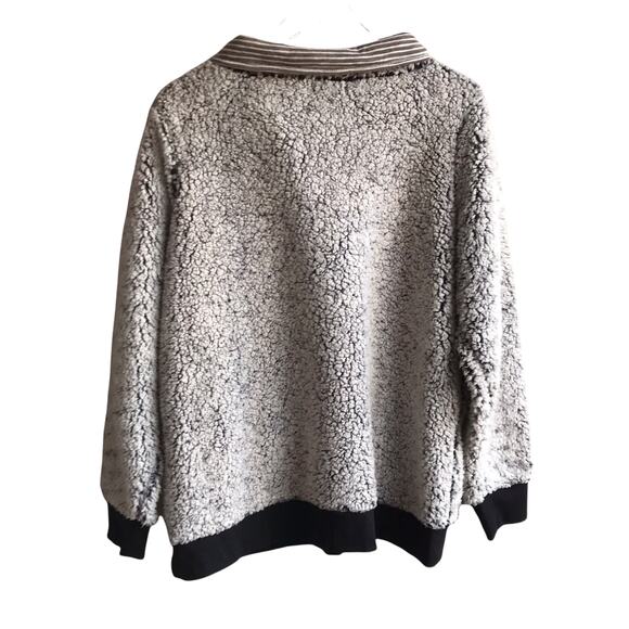 Maurice's Sherpa Pullover Fleece Sweater Pockets Sweatshirt Jumper Size XXL Gray - Picture 3 of 16